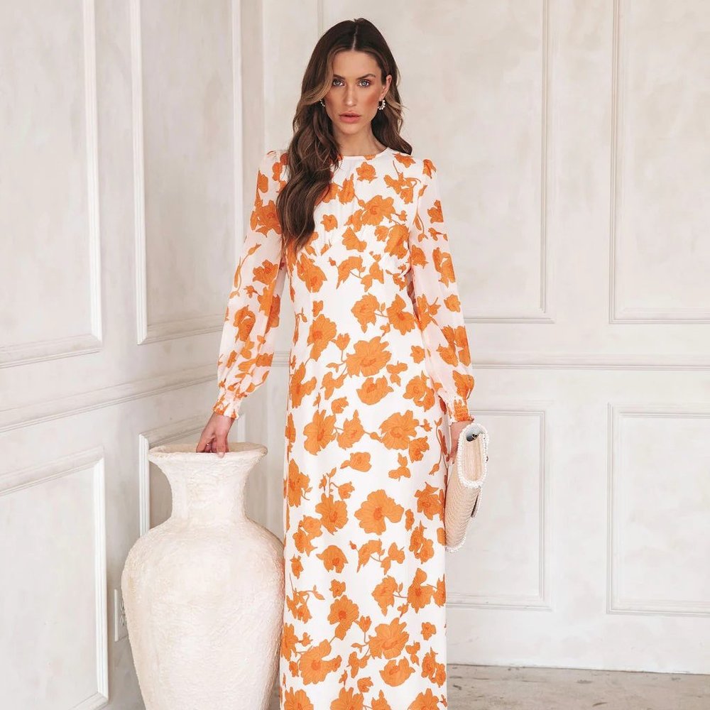 VICI Clementine Floral Chiffon Dress - Size L